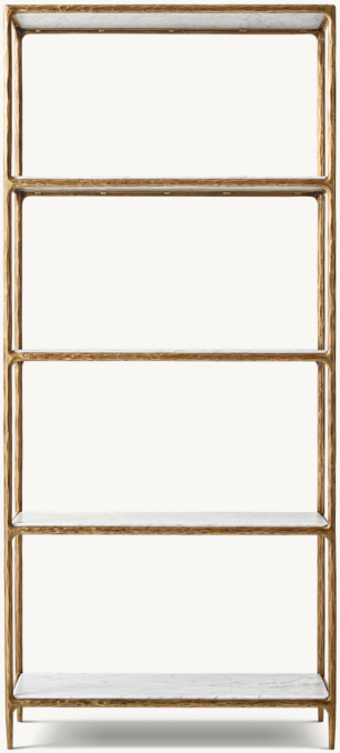 Shown in Italian Carrara Marble/Forged Brass.