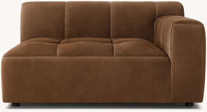 Front view of Burano Modular Leather Right-Arm Chair 