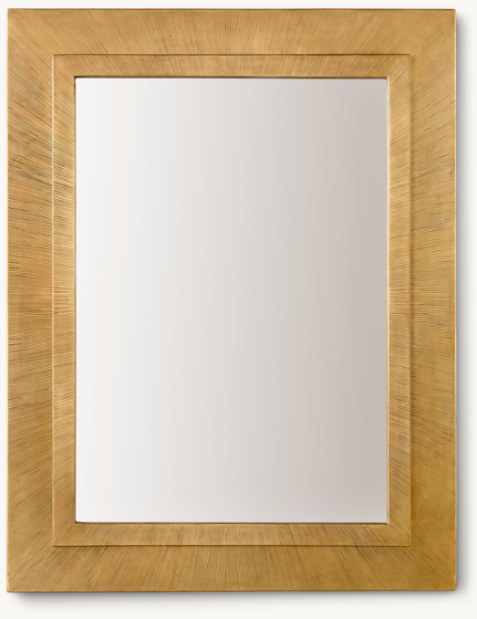 Front view of Italian Etched Brass Mirror 