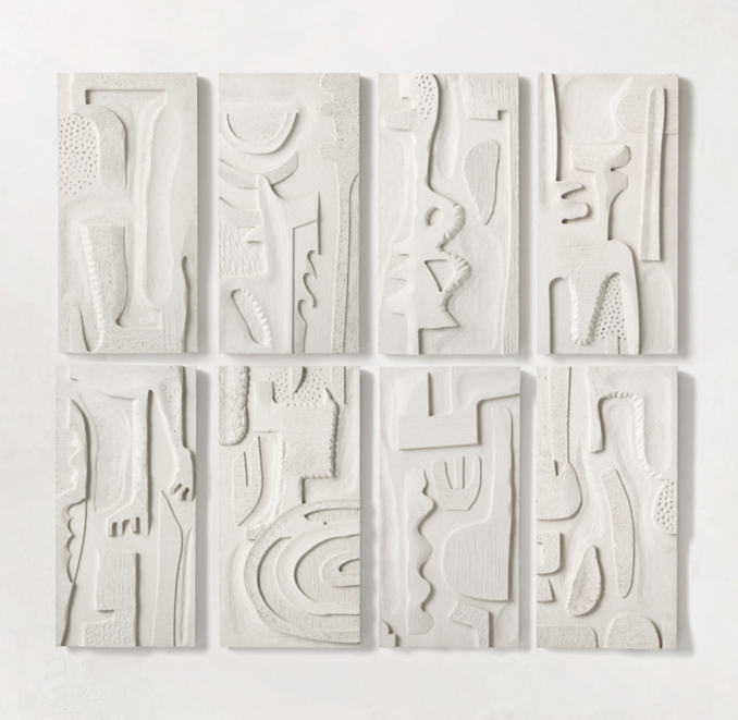 Abstract Plaster Relief Wall Panel Collection IVIII