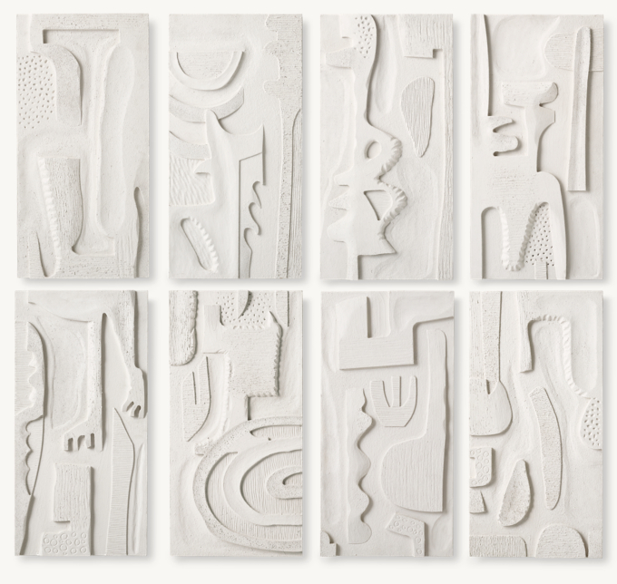 Abstract Plaster Relief Wall Panel Collection I-VIII