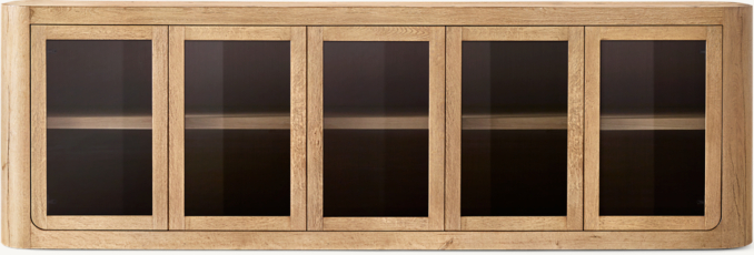 Front view of Oslo Glass 5-Door Sideboard  