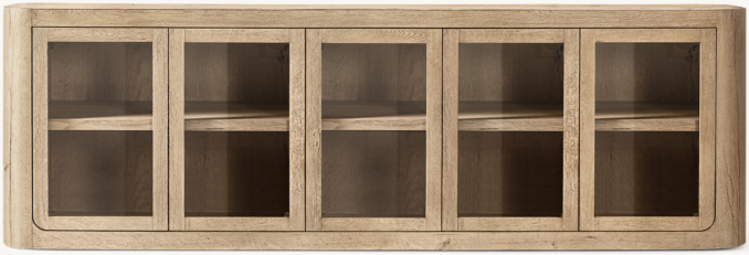 Front view of Oslo Glass 5-Door Sideboard  