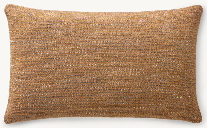 Overhead view of Italian Pietro Marled Knife-Edge Pillow Cover - Lumbar 