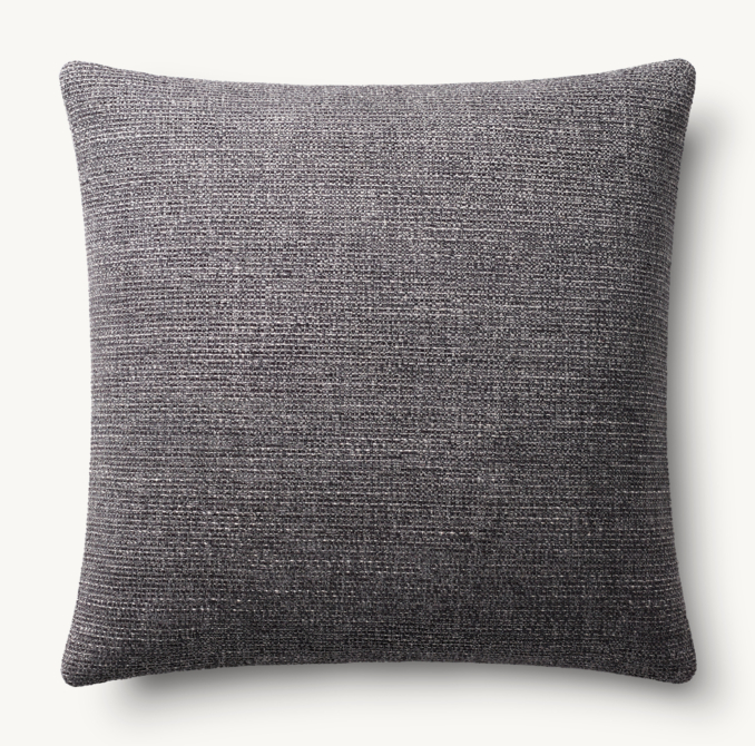 Vue en Hauteur - Pietro Italien - Housse de Coussin Italienne Jaspée Sans Volant Pietro - Carrée - Graphite