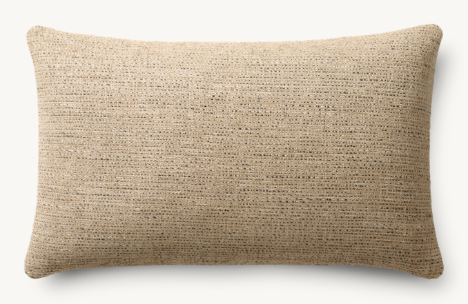 Vue en Hauteur - Pietro Italien - Housse de Coussin Italienne Jaspée Sans Volant Pietro - Rectangulaire - Blé