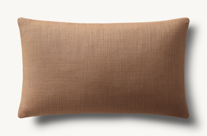 Overhead view of Italian Pietro Solid Knife-Edge Pillow Cover - Lumbar 