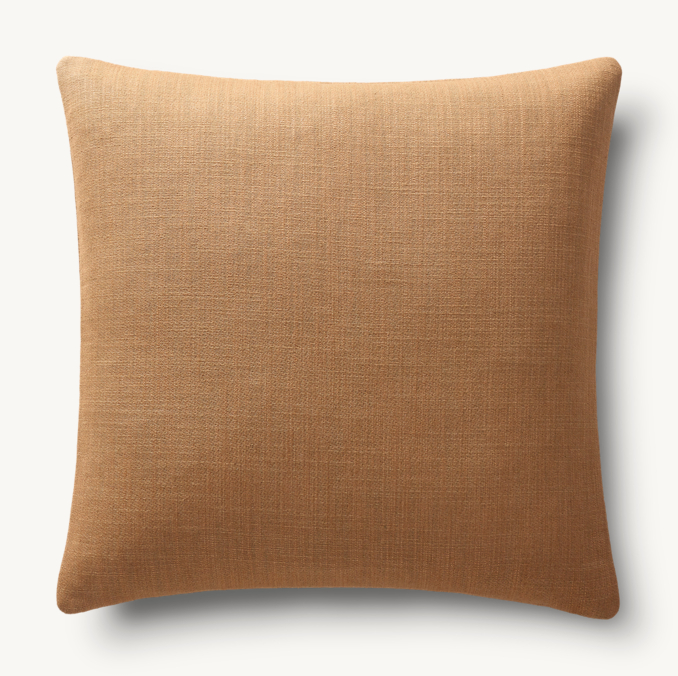 Overhead view of Italian Pietro Solid Knife-Edge Pillow Cover - Square 