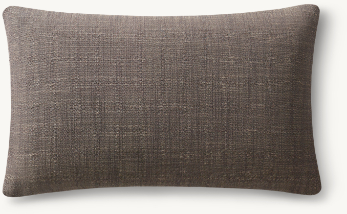 Overhead view of Italian Pietro Solid Knife-Edge Pillow Cover - Lumbar 