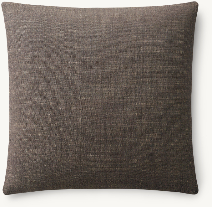 Overhead view of Italian Pietro Solid Knife-Edge Pillow Cover - Square 