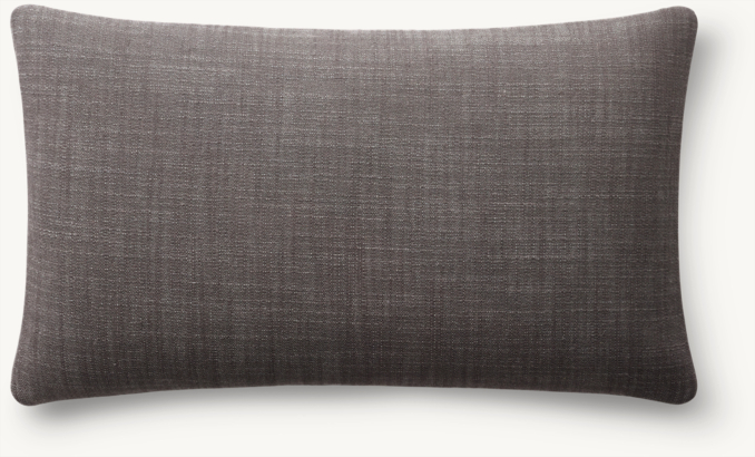 Overhead view of Italian Pietro Solid Knife-Edge Pillow Cover - Lumbar 