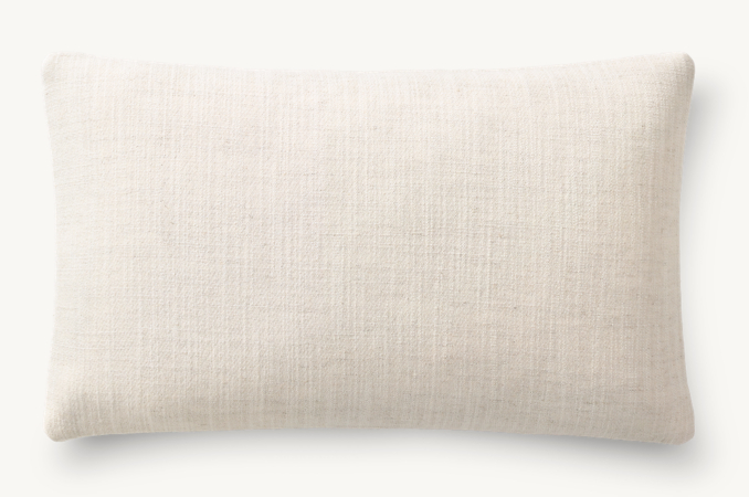 Overhead view of Italian Pietro Solid Knife-Edge Pillow Cover - Lumbar 