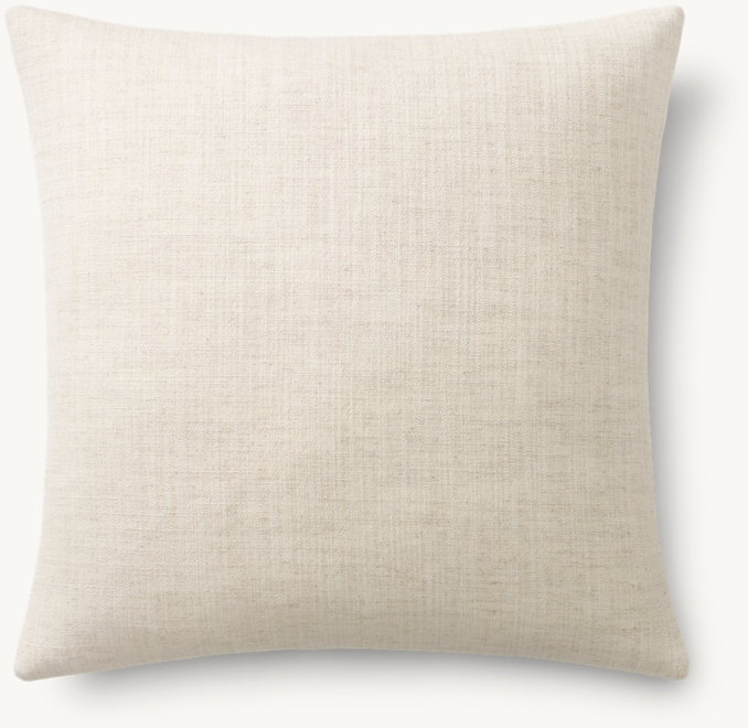 Overhead view of Italian Pietro Solid Knife-Edge Pillow Cover - Square