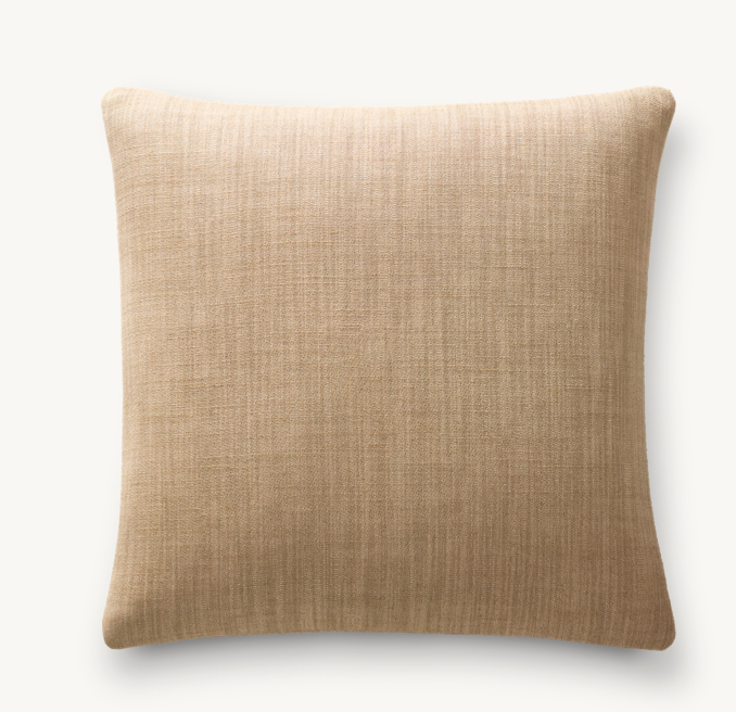 Overhead view of Italian Pietro Solid Knife-Edge Pillow Cover - Square 