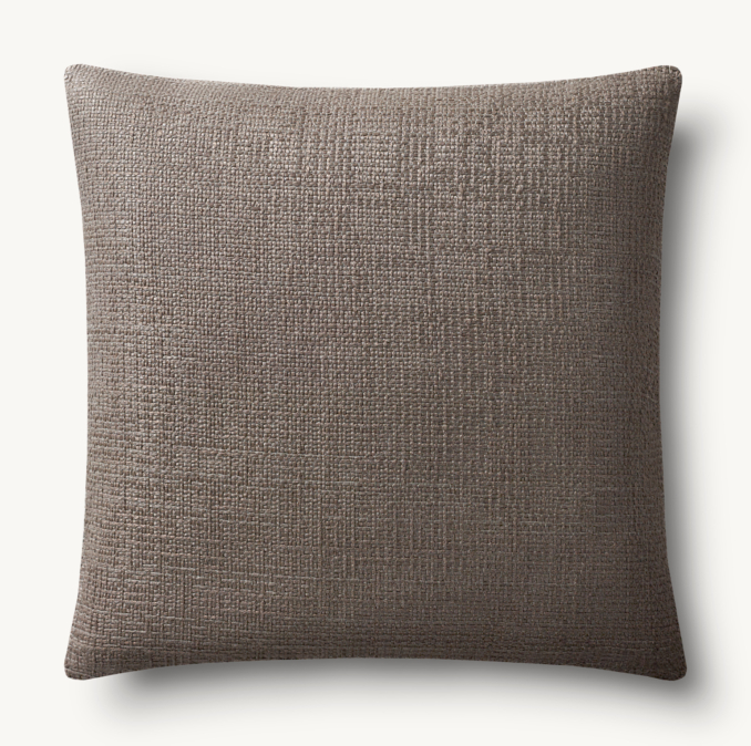 Overhead view of Italian Pietro Basket Weave Knife-Edge Pillow Cover - Square 