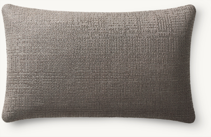 Overhead view of Italian Pietro Basket Weave Knife-Edge Pillow Cover - Lumbar 
