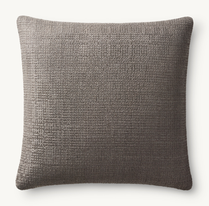 Overhead view of Italian Pietro Basket Weave Knife-Edge Pillow Cover - Square 