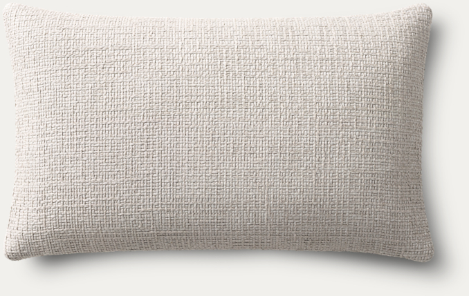 Overhead view of Italian Pietro Basket Weave Knife-Edge Pillow Cover - Lumbar 