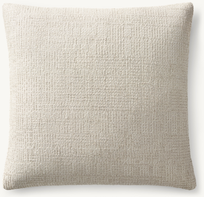 Vue en Hauteur - Pietro Italien - Housse de Coussin Italienne Nattée Sans Volant Pietro - Carrée - Naturel