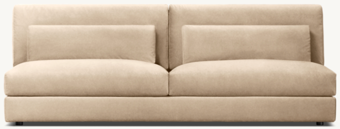 Front view of Lugano Armless Sofa 