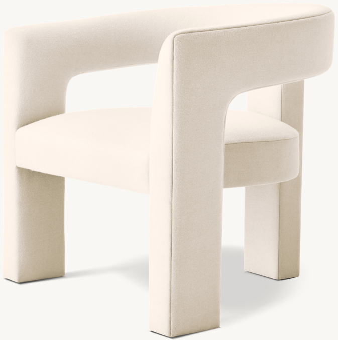 Three Quarter view of Inès Open-Back Chair 