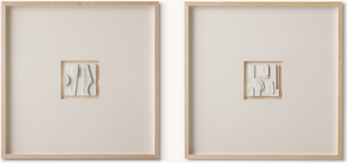 Abstract Plaster Relief Art I-II