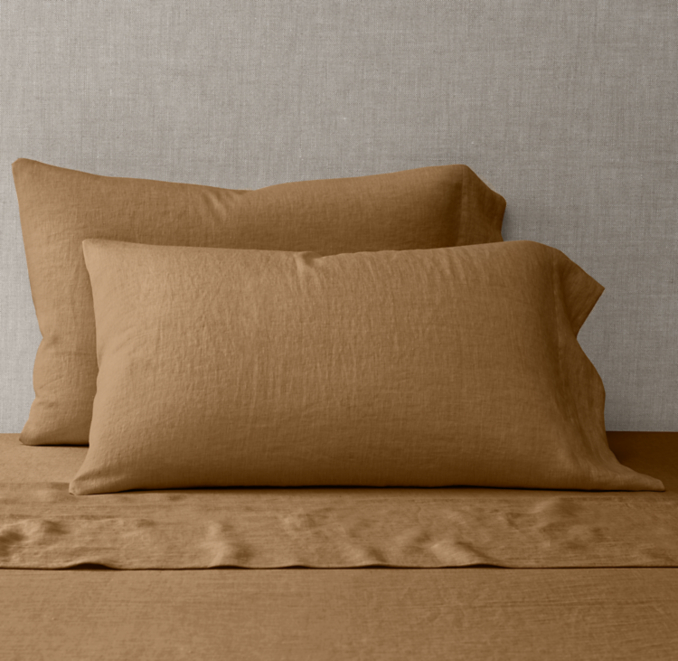 Front view of Italian Heritage Washed Linen Pillowcases (Set Of 2) 