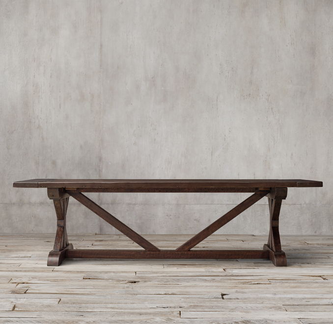 Salvaged Wood XBase Rectangular Extension Dining Table Salvaged Brown