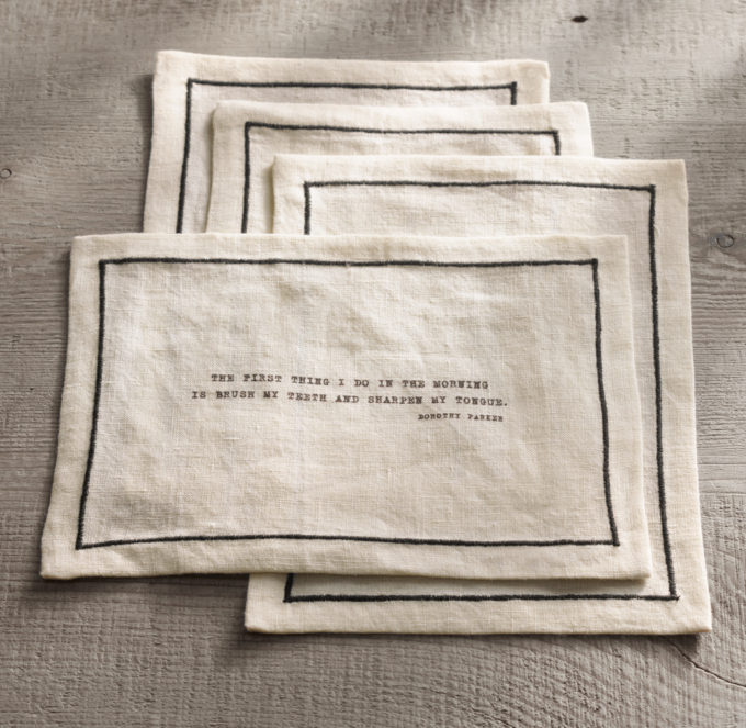 Literary Quote Cocktail Napkin Set, Dorothy Parker