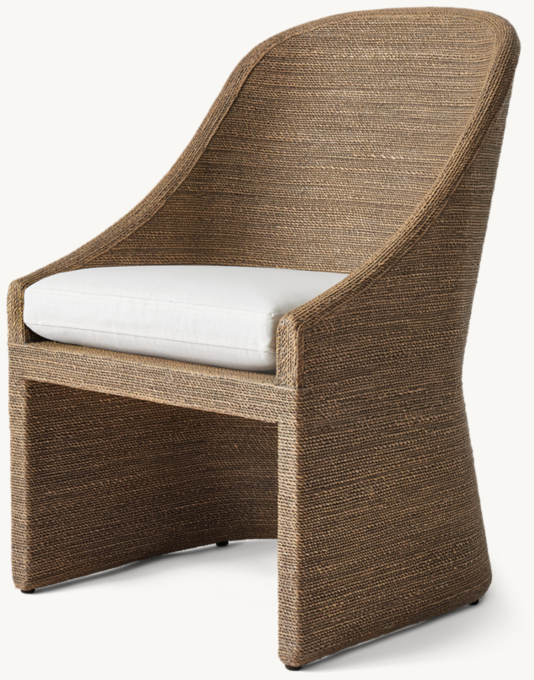 Marisol Seagrass Woven Open-Base Slope Arm Dining Side Chair