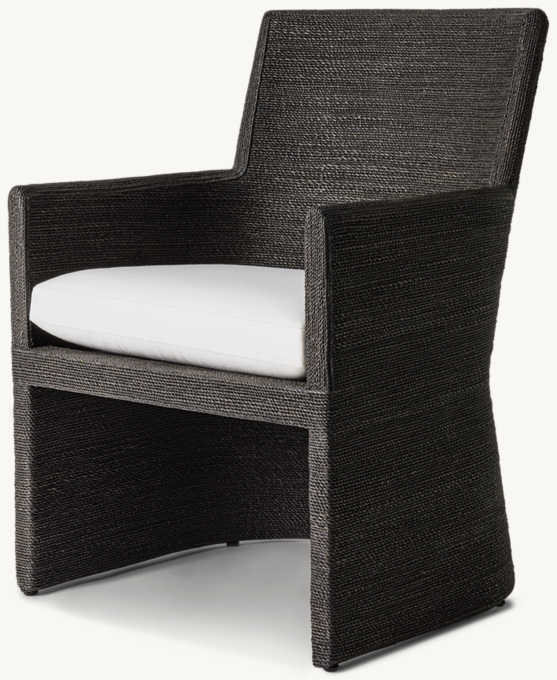 Marisol Seagrass Woven Open-Base Track Arm Dining Armchair