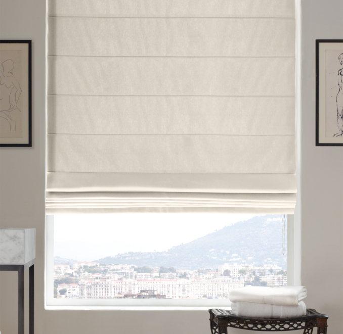 Brushed Cotton Twill Tailored Roman Shade