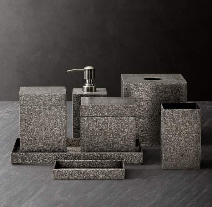 METAL SHAGREEN BATH ACCESSORIES