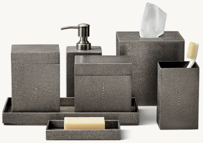 METAL SHAGREEN BATH ACCESSORIES 