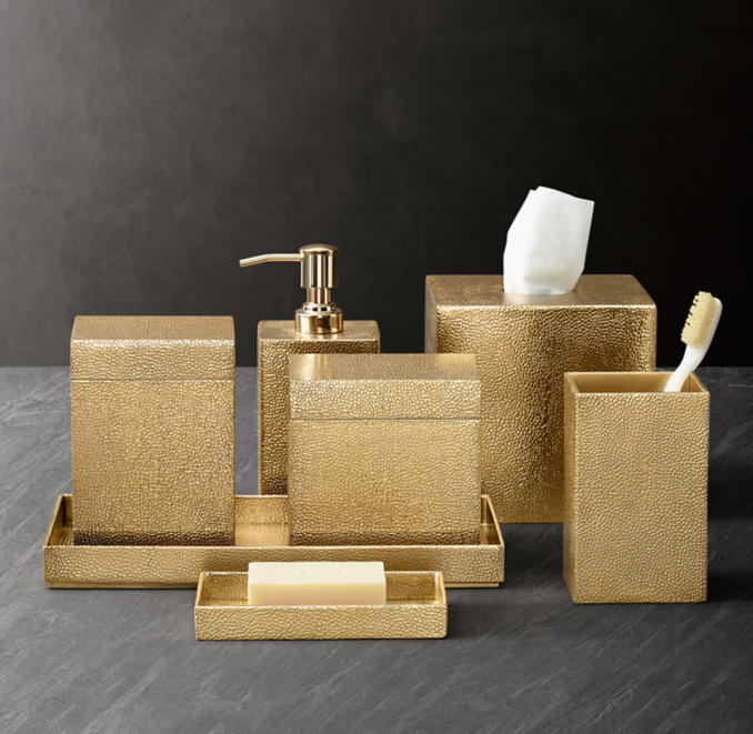 METAL SHAGREEN BATH ACCESSORIES