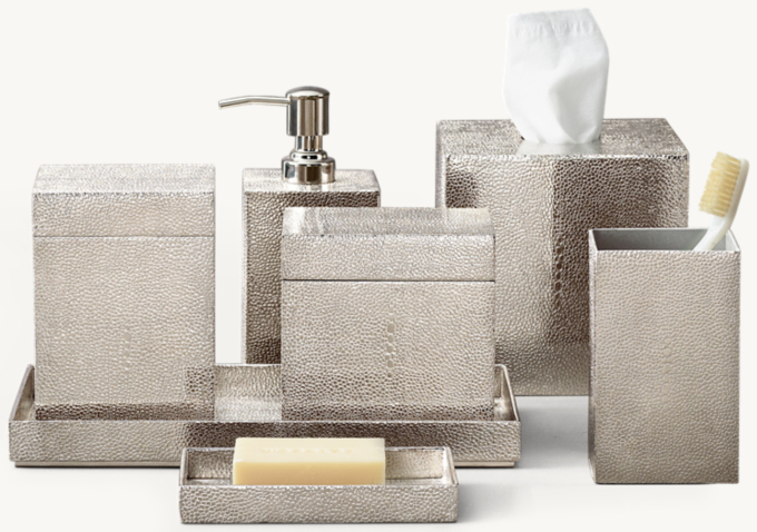 METAL SHAGREEN BATH ACCESSORIES 