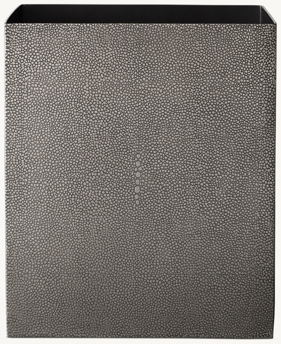 METAL SHAGREEN WASTEBASKET