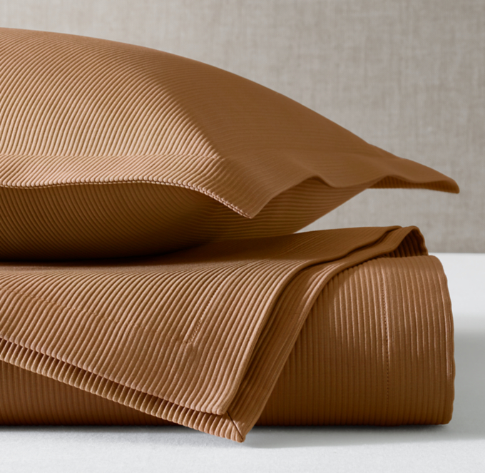 Front view of Italian Tuxedo Luxe Matelassé Coverlet 