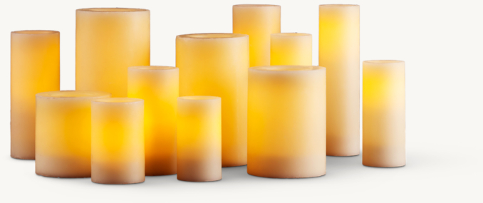 Battery-Operated Wax Flameless Pillar Candle 