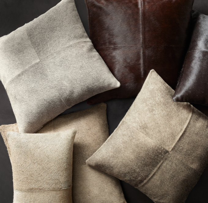 leather pillows restoration hardware