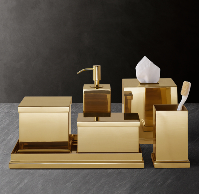 Beveled Metal Bath Accessories