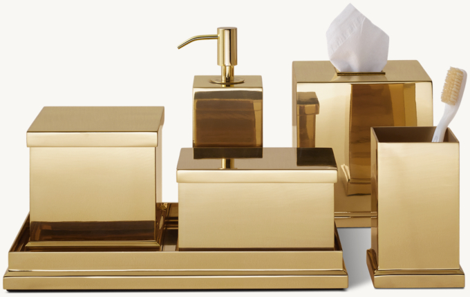 Beveled Metal Bath Accessories