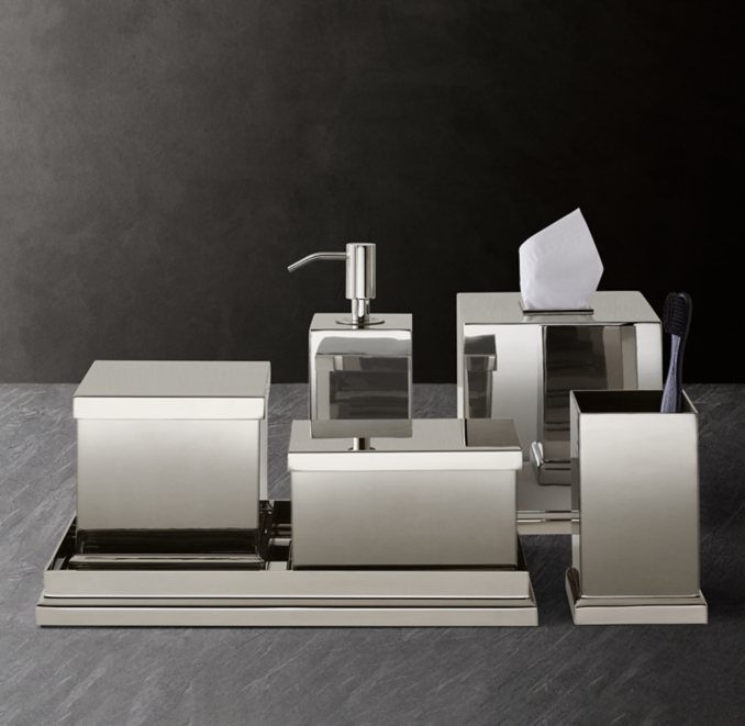 Beveled Metal Bath Accessories