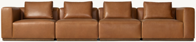 Vittorio Modular Leather 4-Piece Sofa 