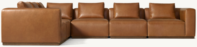 Vittorio Modular Leather Left-Arm L-Sectional