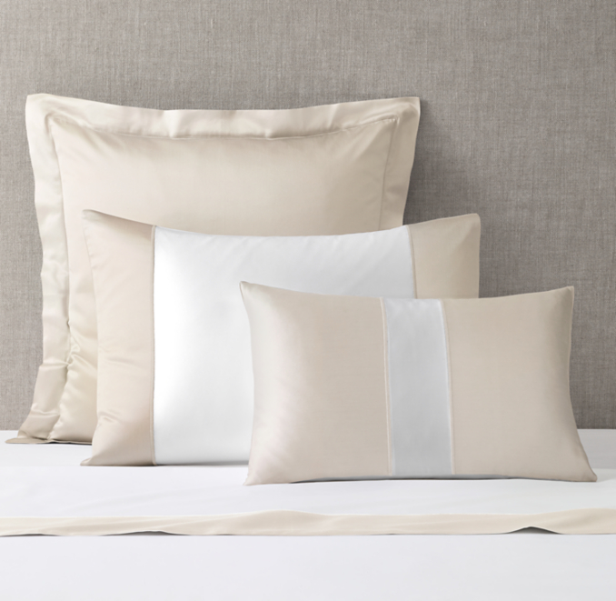 Front view of Italian 1000-Thread-Count Sateen Grand Border Sham 