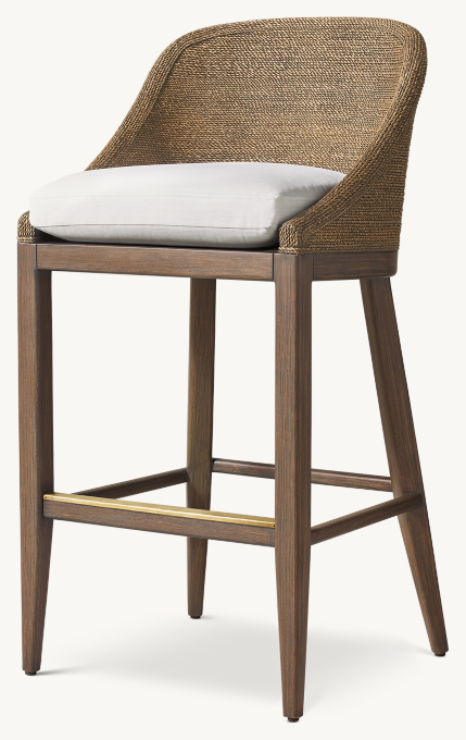 Marisol Seagrass Slope Arm Bar & Counter Stool