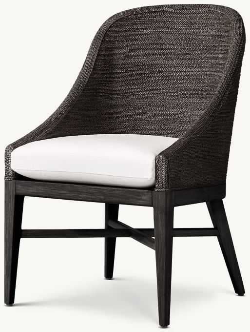 Marisol Seagrass Slope Arm Dining Side Chair