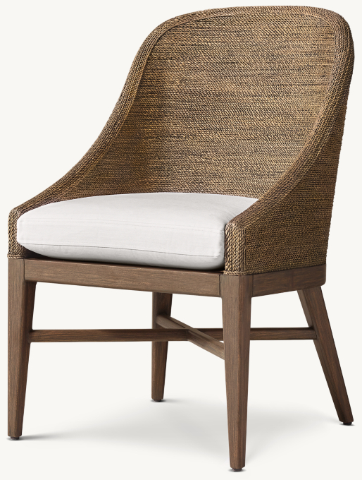 Marisol Seagrass Slope Arm Dining Side Chair