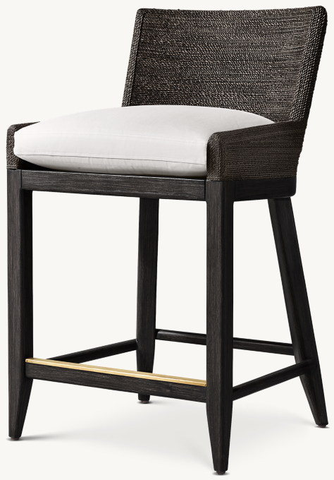 Marisol Seagrass Track Arm Bar & Counter Stool